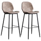 Upholstered 30" H Indoor Barstool Industrial Quilted Tall Stool with Footrest Dark Brown Set of 2 Low Back Clearhalo 'Bar Furniture' 'Bar Stools' 'bar_stools' 'furniture_bar_stools' 'Kitchen & Dining Furniture' 'kitchen&dining_furn' 'kitchen' 'kitchen_furn' Furniture' 4183276