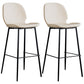 Upholstered 30" H Indoor Barstool Industrial Quilted Tall Stool with Footrest White Set of 2 Low Back Clearhalo 'Bar Furniture' 'Bar Stools' 'bar_stools' 'furniture_bar_stools' 'Kitchen & Dining Furniture' 'kitchen&dining_furn' 'kitchen' 'kitchen_furn' Furniture' 4183279