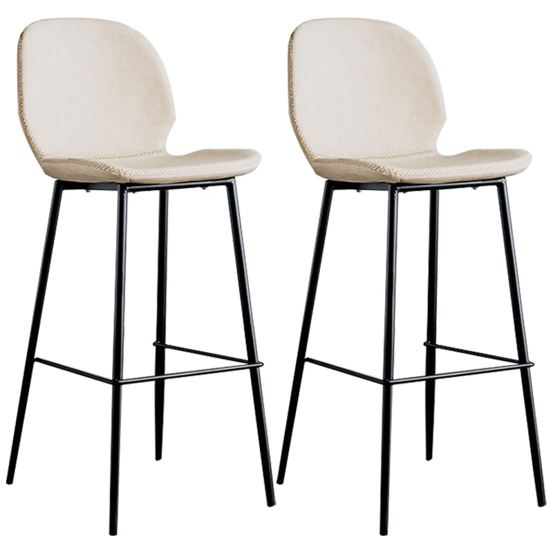 Upholstered 30" H Indoor Barstool Industrial Quilted Tall Stool with Footrest White Set of 2 Low Back Clearhalo 'Bar Furniture' 'Bar Stools' 'bar_stools' 'furniture_bar_stools' 'Kitchen & Dining Furniture' 'kitchen&dining_furn' 'kitchen' 'kitchen_furn' Furniture' 4183279