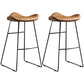 Upholstered 30" H Indoor Barstool Industrial Quilted Tall Stool with Footrest Light Brown Set of 2 Backless Clearhalo 'Bar Furniture' 'Bar Stools' 'bar_stools' 'furniture_bar_stools' 'Kitchen & Dining Furniture' 'kitchen&dining_furn' 'kitchen' 'kitchen_furn' Furniture' 4183281