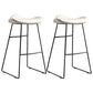 Upholstered 30" H Indoor Barstool Industrial Quilted Tall Stool with Footrest White Set of 2 Backless Clearhalo 'Bar Furniture' 'Bar Stools' 'bar_stools' 'furniture_bar_stools' 'Kitchen & Dining Furniture' 'kitchen&dining_furn' 'kitchen' 'kitchen_furn' Furniture' 4183282