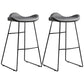 Upholstered 30" H Indoor Barstool Industrial Quilted Tall Stool with Footrest Grey Set of 2 Backless Clearhalo 'Bar Furniture' 'Bar Stools' 'bar_stools' 'furniture_bar_stools' 'Kitchen & Dining Furniture' 'kitchen&dining_furn' 'kitchen' 'kitchen_furn' Furniture' 4183283