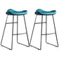 Upholstered 30" H Indoor Barstool Industrial Quilted Tall Stool with Footrest Blue Set of 2 Backless Clearhalo 'Bar Furniture' 'Bar Stools' 'bar_stools' 'furniture_bar_stools' 'Kitchen & Dining Furniture' 'kitchen&dining_furn' 'kitchen' 'kitchen_furn' Furniture' 4183285