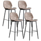 Upholstered 30" H Indoor Barstool Industrial Quilted Tall Stool with Footrest Dark Brown Set of 4 Low Back Clearhalo 'Bar Furniture' 'Bar Stools' 'bar_stools' 'furniture_bar_stools' 'Kitchen & Dining Furniture' 'kitchen&dining_furn' 'kitchen' 'kitchen_furn' Furniture' 4183286