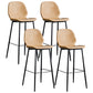 Upholstered 30" H Indoor Barstool Industrial Quilted Tall Stool with Footrest Light Brown Set of 4 Low Back Clearhalo 'Bar Furniture' 'Bar Stools' 'bar_stools' 'furniture_bar_stools' 'Kitchen & Dining Furniture' 'kitchen&dining_furn' 'kitchen' 'kitchen_furn' Furniture' 4183287