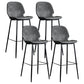 Upholstered 30" H Indoor Barstool Industrial Quilted Tall Stool with Footrest Grey Set of 4 Low Back Clearhalo 'Bar Furniture' 'Bar Stools' 'bar_stools' 'furniture_bar_stools' 'Kitchen & Dining Furniture' 'kitchen&dining_furn' 'kitchen' 'kitchen_furn' Furniture' 4183288