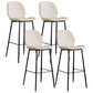 Upholstered 30" H Indoor Barstool Industrial Quilted Tall Stool with Footrest White Set of 4 Low Back Clearhalo 'Bar Furniture' 'Bar Stools' 'bar_stools' 'furniture_bar_stools' 'Kitchen & Dining Furniture' 'kitchen&dining_furn' 'kitchen' 'kitchen_furn' Furniture' 4183289