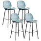 Upholstered 30" H Indoor Barstool Industrial Quilted Tall Stool with Footrest Blue Set of 4 Low Back Clearhalo 'Bar Furniture' 'Bar Stools' 'bar_stools' 'furniture_bar_stools' 'Kitchen & Dining Furniture' 'kitchen&dining_furn' 'kitchen' 'kitchen_furn' Furniture' 4183290