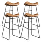 Upholstered 30" H Indoor Barstool Industrial Quilted Tall Stool with Footrest Light Brown Set of 4 Backless Clearhalo 'Bar Furniture' 'Bar Stools' 'bar_stools' 'furniture_bar_stools' 'Kitchen & Dining Furniture' 'kitchen&dining_furn' 'kitchen' 'kitchen_furn' Furniture' 4183291