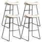 Upholstered 30" H Indoor Barstool Industrial Quilted Tall Stool with Footrest White Set of 4 Backless Clearhalo 'Bar Furniture' 'Bar Stools' 'bar_stools' 'furniture_bar_stools' 'Kitchen & Dining Furniture' 'kitchen&dining_furn' 'kitchen' 'kitchen_furn' Furniture' 4183292