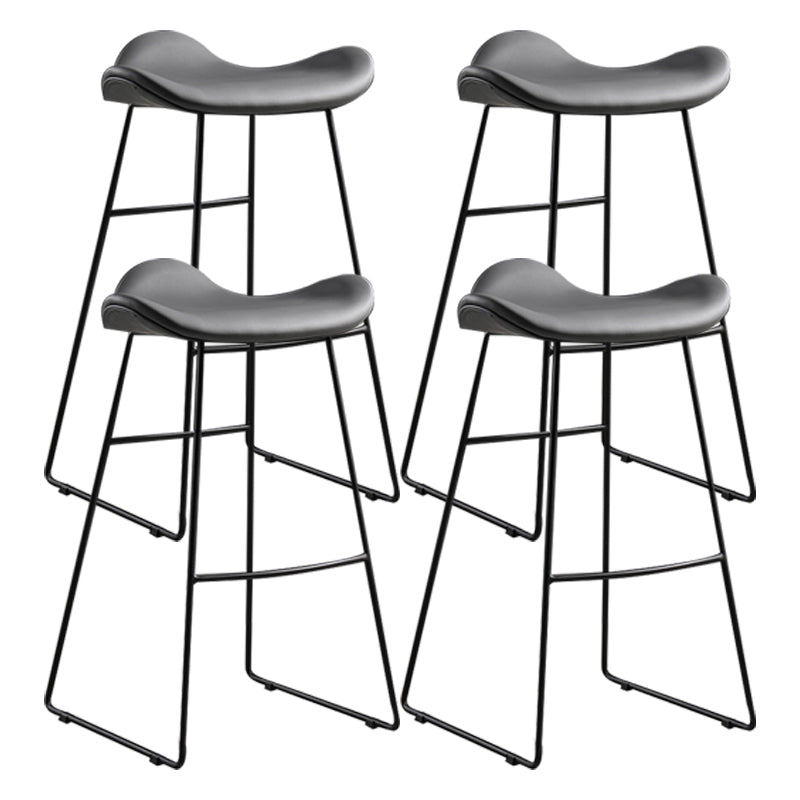 Upholstered 30" H Indoor Barstool Industrial Quilted Tall Stool with Footrest Grey Set of 4 Backless Clearhalo 'Bar Furniture' 'Bar Stools' 'bar_stools' 'furniture_bar_stools' 'Kitchen & Dining Furniture' 'kitchen&dining_furn' 'kitchen' 'kitchen_furn' Furniture' 4183293