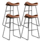 Upholstered 30" H Indoor Barstool Industrial Quilted Tall Stool with Footrest Dark Brown Set of 4 Backless Clearhalo 'Bar Furniture' 'Bar Stools' 'bar_stools' 'furniture_bar_stools' 'Kitchen & Dining Furniture' 'kitchen&dining_furn' 'kitchen' 'kitchen_furn' Furniture' 4183294
