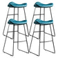 Upholstered 30" H Indoor Barstool Industrial Quilted Tall Stool with Footrest Blue Set of 4 Backless Clearhalo 'Bar Furniture' 'Bar Stools' 'bar_stools' 'furniture_bar_stools' 'Kitchen & Dining Furniture' 'kitchen&dining_furn' 'kitchen' 'kitchen_furn' Furniture' 4183295