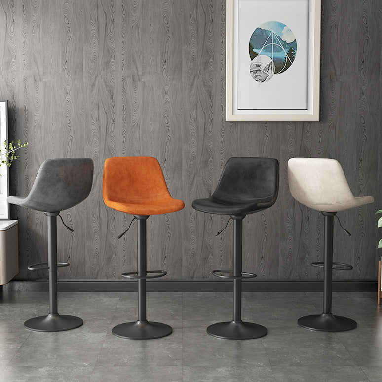 Industrial Style Bar Stools Leather Cushions Rotatable Counter Stools 1 Piece Clearhalo 'Bar Furniture' 'Bar Stools' 'bar_stools' 'furniture_bar_stools' 'Kitchen & Dining Furniture' 'kitchen&dining_furn' 'kitchen' 'kitchen_furn' Furniture' 4183298