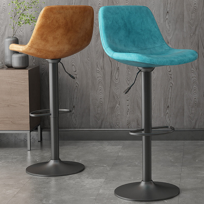 Industrial Style Bar Stools Leather Cushions Rotatable Counter Stools 1 Piece Clearhalo 'Bar Furniture' 'Bar Stools' 'bar_stools' 'furniture_bar_stools' 'Kitchen & Dining Furniture' 'kitchen&dining_furn' 'kitchen' 'kitchen_furn' Furniture' 4183302