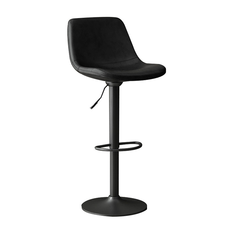 Industrial Style Bar Stools Leather Cushions Rotatable Counter Stools 1 Piece Black Black Clearhalo 'Bar Furniture' 'Bar Stools' 'bar_stools' 'furniture_bar_stools' 'Kitchen & Dining Furniture' 'kitchen&dining_furn' 'kitchen' 'kitchen_furn' Furniture' 4183303