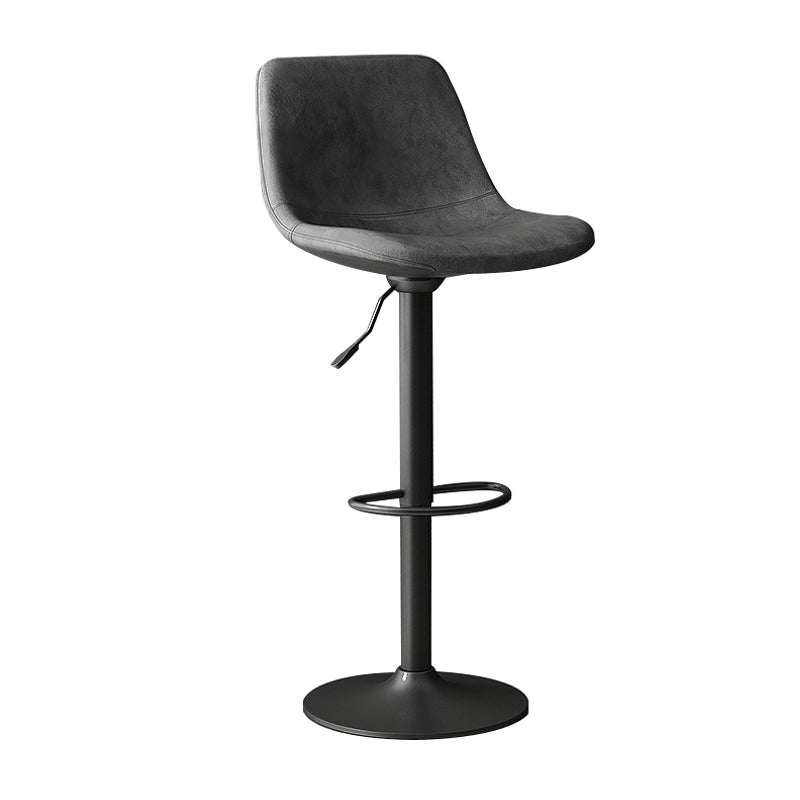 Industrial Style Bar Stools Leather Cushions Rotatable Counter Stools 1 Piece Grey Black Clearhalo 'Bar Furniture' 'Bar Stools' 'bar_stools' 'furniture_bar_stools' 'Kitchen & Dining Furniture' 'kitchen&dining_furn' 'kitchen' 'kitchen_furn' Furniture' 4183304