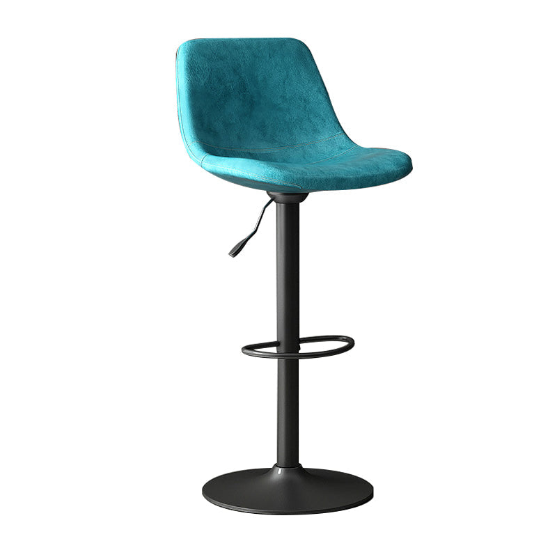 Industrial Style Bar Stools Leather Cushions Rotatable Counter Stools 1 Piece Blue Black Clearhalo 'Bar Furniture' 'Bar Stools' 'bar_stools' 'furniture_bar_stools' 'Kitchen & Dining Furniture' 'kitchen&dining_furn' 'kitchen' 'kitchen_furn' Furniture' 4183307