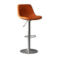 Industrial Style Bar Stools Leather Cushions Rotatable Counter Stools 1 Piece Orange Silver Clearhalo 'Bar Furniture' 'Bar Stools' 'bar_stools' 'furniture_bar_stools' 'Kitchen & Dining Furniture' 'kitchen&dining_furn' 'kitchen' 'kitchen_furn' Furniture' 4183310