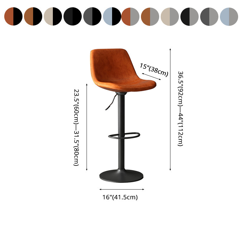 Industrial Style Bar Stools Leather Cushions Rotatable Counter Stools 1 Piece Clearhalo 'Bar Furniture' 'Bar Stools' 'bar_stools' 'furniture_bar_stools' 'Kitchen & Dining Furniture' 'kitchen&dining_furn' 'kitchen' 'kitchen_furn' Furniture' 4183317