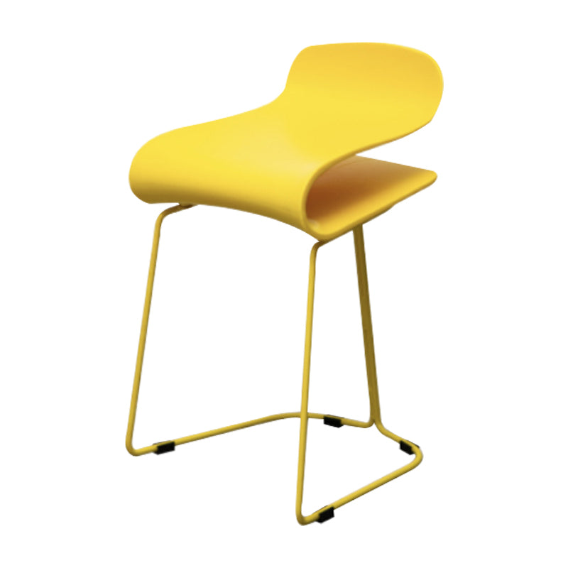 Industrial Iron Simple Barstool Indoor Tall Stool with ABS Seat Yellow 1 Piece Short Stool(22"H) Clearhalo 'Bar Furniture' 'Bar Stools' 'bar_stools' 'furniture_bar_stools' 'Kitchen & Dining Furniture' 'kitchen&dining_furn' 'kitchen' 'kitchen_furn' Furniture' 4183319