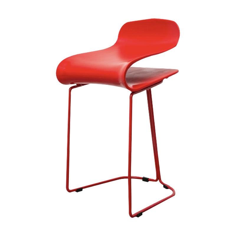 Industrial Iron Simple Barstool Indoor Tall Stool with ABS Seat Red 1 Piece Short Stool(22"H) Clearhalo 'Bar Furniture' 'Bar Stools' 'bar_stools' 'furniture_bar_stools' 'Kitchen & Dining Furniture' 'kitchen&dining_furn' 'kitchen' 'kitchen_furn' Furniture' 4183320