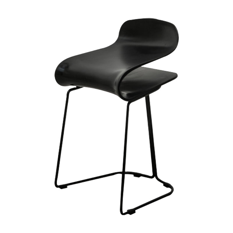 Industrial Iron Simple Barstool Indoor Tall Stool with ABS Seat Black 1 Piece Short Stool(22"H) Clearhalo 'Bar Furniture' 'Bar Stools' 'bar_stools' 'furniture_bar_stools' 'Kitchen & Dining Furniture' 'kitchen&dining_furn' 'kitchen' 'kitchen_furn' Furniture' 4183322