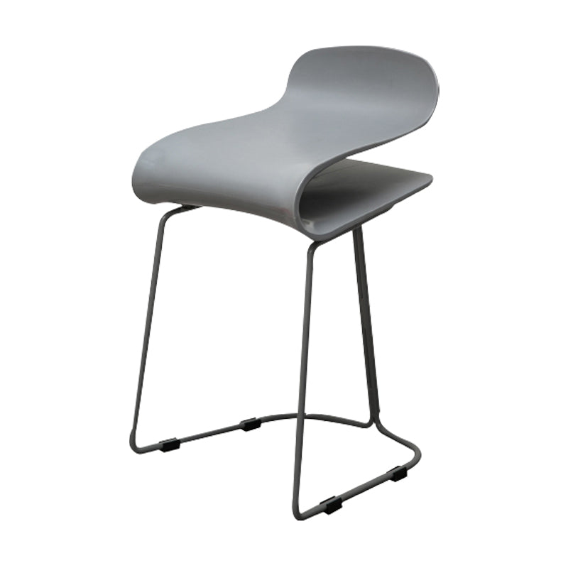 Industrial Iron Simple Barstool Indoor Tall Stool with ABS Seat Grey 1 Piece Short Stool(22"H) Clearhalo 'Bar Furniture' 'Bar Stools' 'bar_stools' 'furniture_bar_stools' 'Kitchen & Dining Furniture' 'kitchen&dining_furn' 'kitchen' 'kitchen_furn' Furniture' 4183324