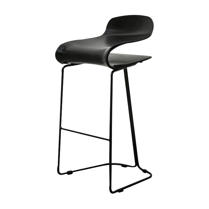 Industrial Iron Simple Barstool Indoor Tall Stool with ABS Seat Black 1 Piece Clearhalo 'Bar Furniture' 'Bar Stools' 'bar_stools' 'furniture_bar_stools' 'Kitchen & Dining Furniture' 'kitchen&dining_furn' 'kitchen' 'kitchen_furn' Furniture' 4183331
