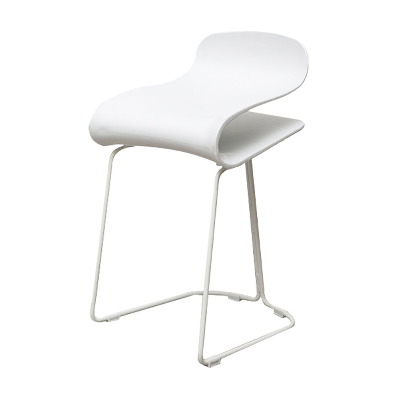 Industrial Iron Simple Barstool Indoor Tall Stool with ABS Seat White 1 Piece Short Stool(22"H) Clearhalo 'Bar Furniture' 'Bar Stools' 'bar_stools' 'furniture_bar_stools' 'Kitchen & Dining Furniture' 'kitchen&dining_furn' 'kitchen' 'kitchen_furn' Furniture' 4183335
