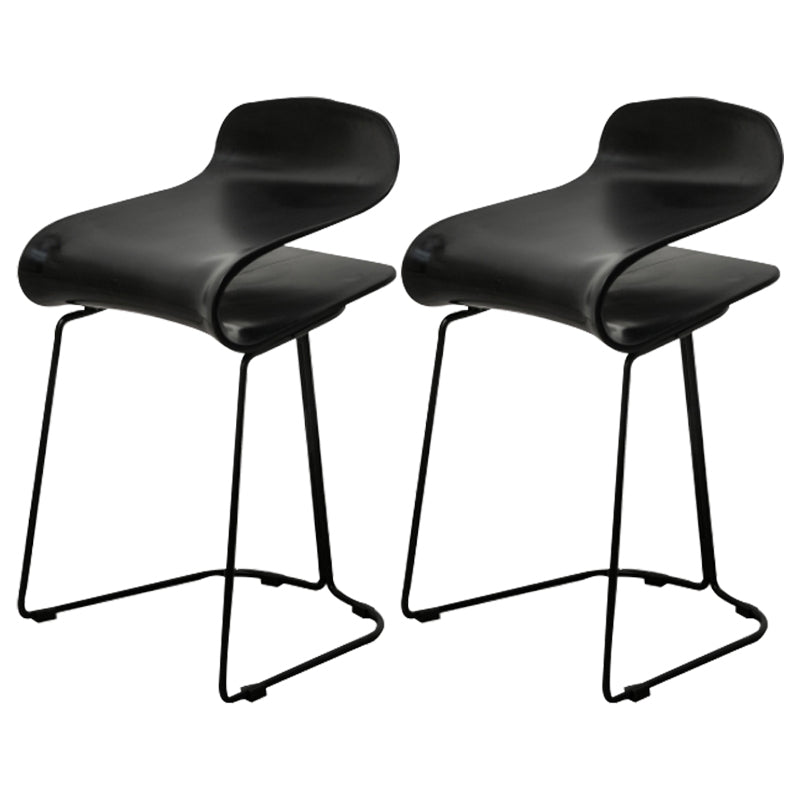 Industrial Iron Simple Barstool Indoor Tall Stool with ABS Seat Black Set of 2 Short Stool(22"H) Clearhalo 'Bar Furniture' 'Bar Stools' 'bar_stools' 'furniture_bar_stools' 'Kitchen & Dining Furniture' 'kitchen&dining_furn' 'kitchen' 'kitchen_furn' Furniture' 4183339