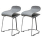 Industrial Iron Simple Barstool Indoor Tall Stool with ABS Seat Grey Set of 2 Short Stool(22"H) Clearhalo 'Bar Furniture' 'Bar Stools' 'bar_stools' 'furniture_bar_stools' 'Kitchen & Dining Furniture' 'kitchen&dining_furn' 'kitchen' 'kitchen_furn' Furniture' 4183340