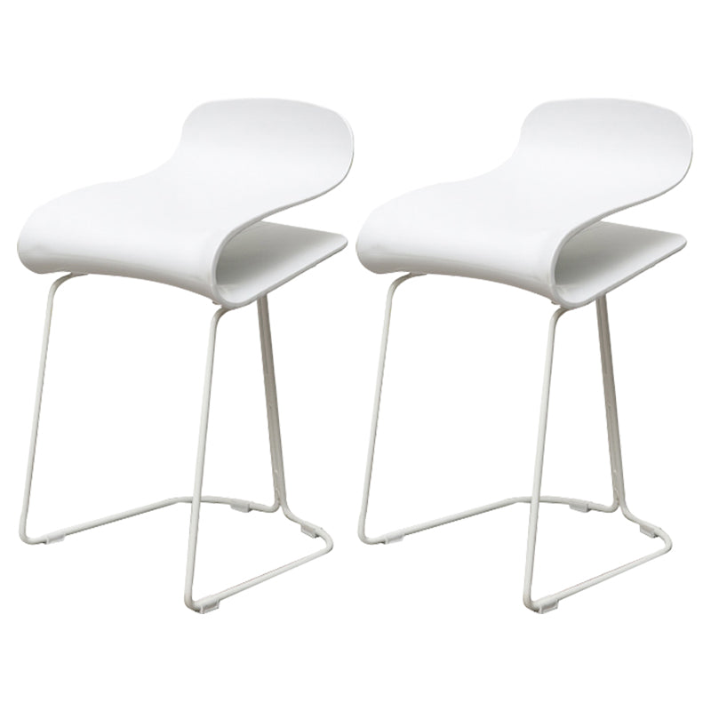 Industrial Iron Simple Barstool Indoor Tall Stool with ABS Seat White Set of 2 Short Stool(22"H) Clearhalo 'Bar Furniture' 'Bar Stools' 'bar_stools' 'furniture_bar_stools' 'Kitchen & Dining Furniture' 'kitchen&dining_furn' 'kitchen' 'kitchen_furn' Furniture' 4183341
