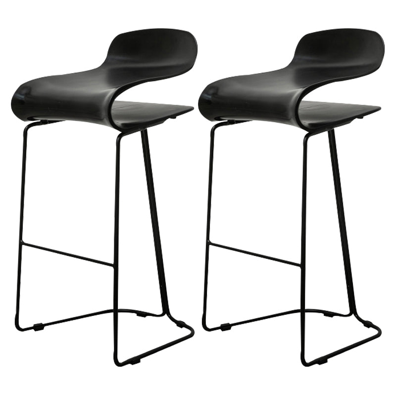 Industrial Iron Simple Barstool Indoor Tall Stool with ABS Seat Black Set of 2 Clearhalo 'Bar Furniture' 'Bar Stools' 'bar_stools' 'furniture_bar_stools' 'Kitchen & Dining Furniture' 'kitchen&dining_furn' 'kitchen' 'kitchen_furn' Furniture' 4183343