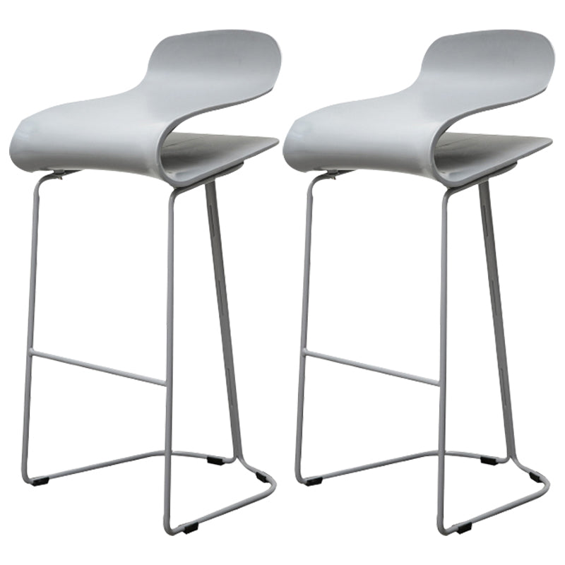 Industrial Iron Simple Barstool Indoor Tall Stool with ABS Seat Grey Set of 2 Clearhalo 'Bar Furniture' 'Bar Stools' 'bar_stools' 'furniture_bar_stools' 'Kitchen & Dining Furniture' 'kitchen&dining_furn' 'kitchen' 'kitchen_furn' Furniture' 4183344