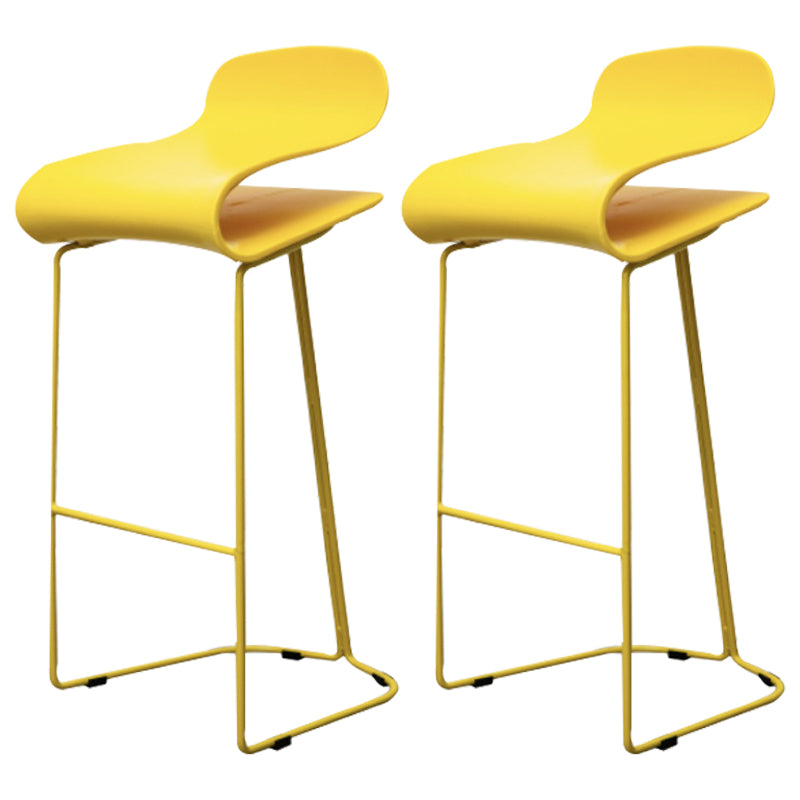 Industrial Iron Simple Barstool Indoor Tall Stool with ABS Seat Yellow Set of 2 Clearhalo 'Bar Furniture' 'Bar Stools' 'bar_stools' 'furniture_bar_stools' 'Kitchen & Dining Furniture' 'kitchen&dining_furn' 'kitchen' 'kitchen_furn' Furniture' 4183345