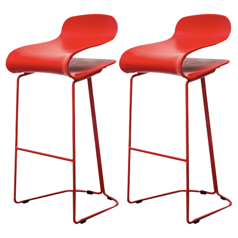 Industrial Iron Simple Barstool Indoor Tall Stool with ABS Seat Red Set of 2 Clearhalo 'Bar Furniture' 'Bar Stools' 'bar_stools' 'furniture_bar_stools' 'Kitchen & Dining Furniture' 'kitchen&dining_furn' 'kitchen' 'kitchen_furn' Furniture' 4183346