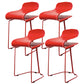 Industrial Iron Simple Barstool Indoor Tall Stool with ABS Seat Red Set of 4 Short Stool(22"H) Clearhalo 'Bar Furniture' 'Bar Stools' 'bar_stools' 'furniture_bar_stools' 'Kitchen & Dining Furniture' 'kitchen&dining_furn' 'kitchen' 'kitchen_furn' Furniture' 4183348