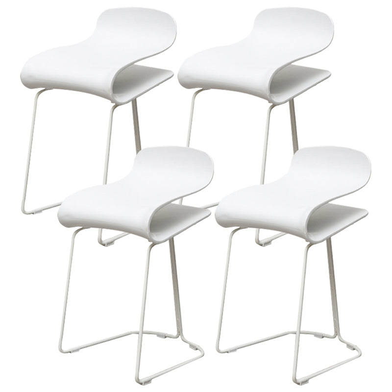 Industrial Iron Simple Barstool Indoor Tall Stool with ABS Seat White Set of 4 Short Stool(22"H) Clearhalo 'Bar Furniture' 'Bar Stools' 'bar_stools' 'furniture_bar_stools' 'Kitchen & Dining Furniture' 'kitchen&dining_furn' 'kitchen' 'kitchen_furn' Furniture' 4183351