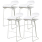 Industrial Iron Simple Barstool Indoor Tall Stool with ABS Seat White Set of 4 Clearhalo 'Bar Furniture' 'Bar Stools' 'bar_stools' 'furniture_bar_stools' 'Kitchen & Dining Furniture' 'kitchen&dining_furn' 'kitchen' 'kitchen_furn' Furniture' 4183352