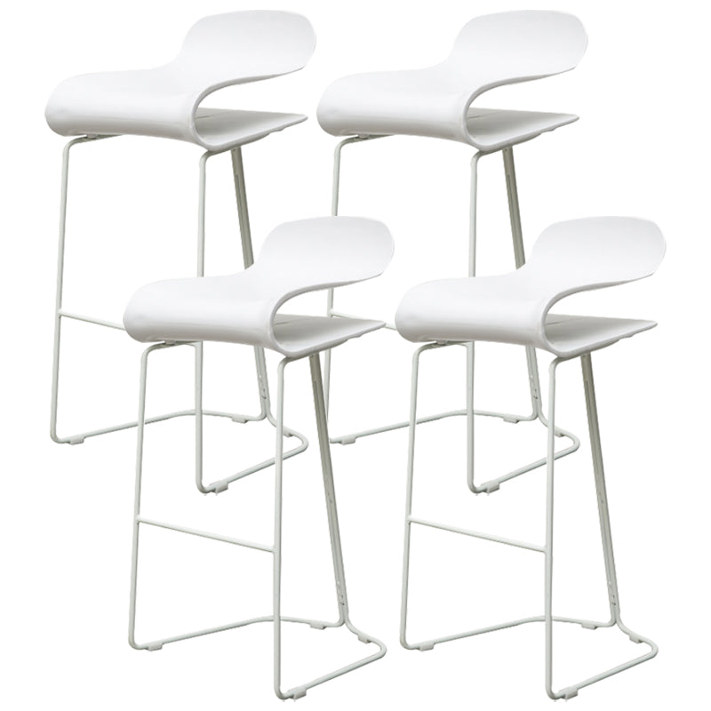 Industrial Iron Simple Barstool Indoor Tall Stool with ABS Seat White Set of 4 Clearhalo 'Bar Furniture' 'Bar Stools' 'bar_stools' 'furniture_bar_stools' 'Kitchen & Dining Furniture' 'kitchen&dining_furn' 'kitchen' 'kitchen_furn' Furniture' 4183352