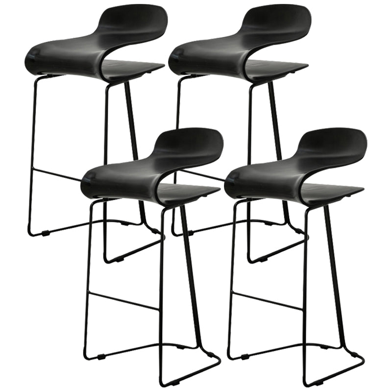 Industrial Iron Simple Barstool Indoor Tall Stool with ABS Seat Black Set of 4 Clearhalo 'Bar Furniture' 'Bar Stools' 'bar_stools' 'furniture_bar_stools' 'Kitchen & Dining Furniture' 'kitchen&dining_furn' 'kitchen' 'kitchen_furn' Furniture' 4183353