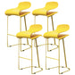 Industrial Iron Simple Barstool Indoor Tall Stool with ABS Seat Yellow Set of 4 Clearhalo 'Bar Furniture' 'Bar Stools' 'bar_stools' 'furniture_bar_stools' 'Kitchen & Dining Furniture' 'kitchen&dining_furn' 'kitchen' 'kitchen_furn' Furniture' 4183355