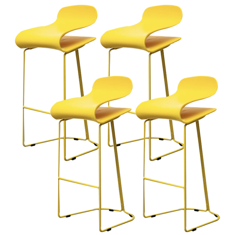 Industrial Iron Simple Barstool Indoor Tall Stool with ABS Seat Yellow Set of 4 Clearhalo 'Bar Furniture' 'Bar Stools' 'bar_stools' 'furniture_bar_stools' 'Kitchen & Dining Furniture' 'kitchen&dining_furn' 'kitchen' 'kitchen_furn' Furniture' 4183355