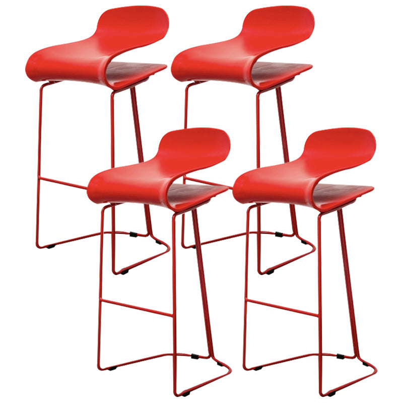 Industrial Iron Simple Barstool Indoor Tall Stool with ABS Seat Red Set of 4 Clearhalo 'Bar Furniture' 'Bar Stools' 'bar_stools' 'furniture_bar_stools' 'Kitchen & Dining Furniture' 'kitchen&dining_furn' 'kitchen' 'kitchen_furn' Furniture' 4183356