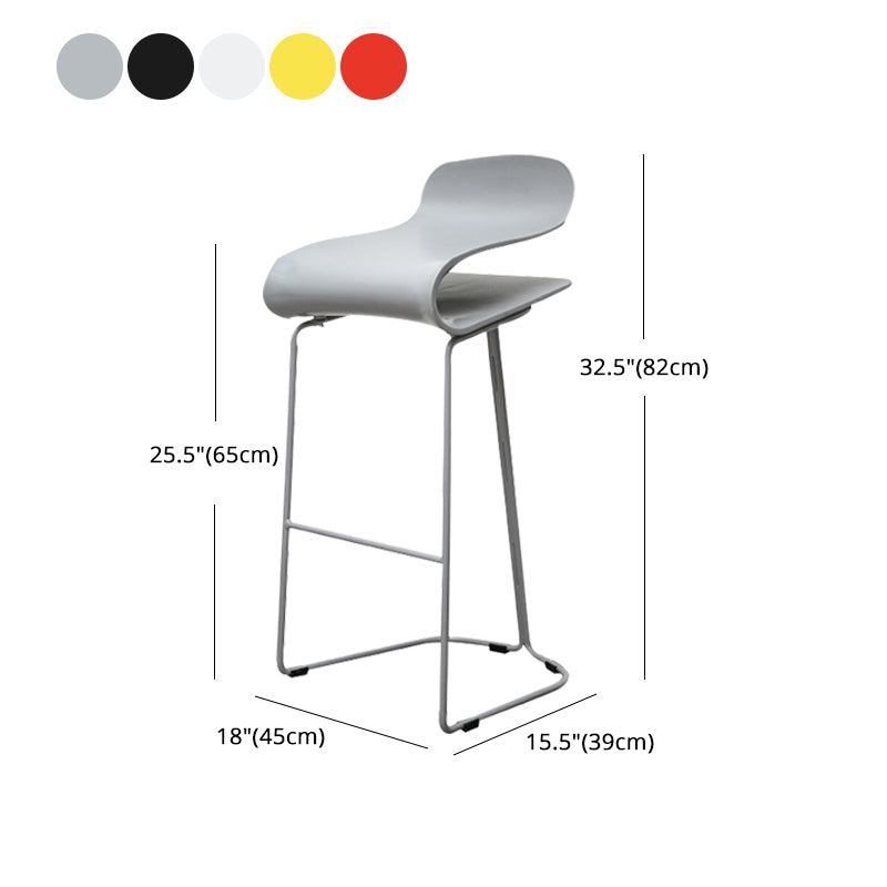 Industrial Iron Simple Barstool Indoor Tall Stool with ABS Seat Clearhalo 'Bar Furniture' 'Bar Stools' 'bar_stools' 'furniture_bar_stools' 'Kitchen & Dining Furniture' 'kitchen&dining_furn' 'kitchen' 'kitchen_furn' Furniture' 4183358