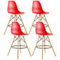 Modern Living Room Counter Stool Colorful Simple Stool with Wood Base Red Set of 4 Clearhalo 'Bar Furniture' 'Bar Stools' 'bar_stools' 'furniture_bar_stools' 'Kitchen & Dining Furniture' 'kitchen&dining_furn' 'kitchen' 'kitchen_furn' Furniture' 4183362