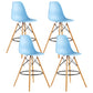 Modern Living Room Counter Stool Colorful Simple Stool with Wood Base Blue Set of 4 Clearhalo 'Bar Furniture' 'Bar Stools' 'bar_stools' 'furniture_bar_stools' 'Kitchen & Dining Furniture' 'kitchen&dining_furn' 'kitchen' 'kitchen_furn' Furniture' 4183364