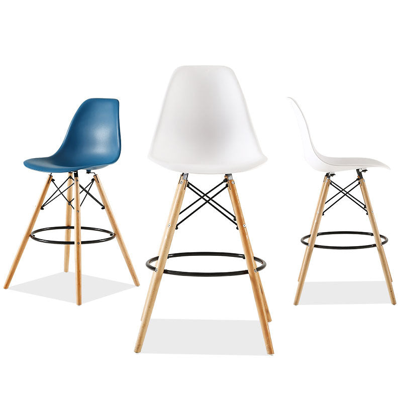 Modern Living Room Counter Stool Colorful Simple Stool with Wood Base Clearhalo 'Bar Furniture' 'Bar Stools' 'bar_stools' 'furniture_bar_stools' 'Kitchen & Dining Furniture' 'kitchen&dining_furn' 'kitchen' 'kitchen_furn' Furniture' 4183367
