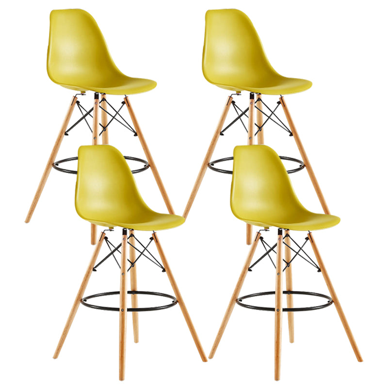 Modern Living Room Counter Stool Colorful Simple Stool with Wood Base Ginger Set of 4 Clearhalo 'Bar Furniture' 'Bar Stools' 'bar_stools' 'furniture_bar_stools' 'Kitchen & Dining Furniture' 'kitchen&dining_furn' 'kitchen' 'kitchen_furn' Furniture' 4183369